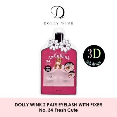 DOLLY WINK Eyelash With Fixer 34 Fresh Cute 2s