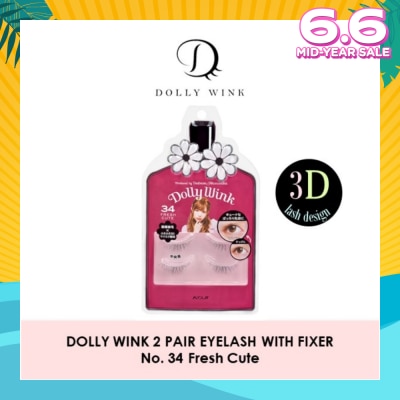 DOLLY WINK Eyelash With Fixer 34 Fresh Cute 2s