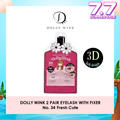 DOLLY WINK Eyelash With Fixer 34 Fresh Cute 2s