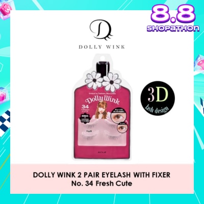 DOLLY WINK Eyelash With Fixer 34 Fresh Cute 2s