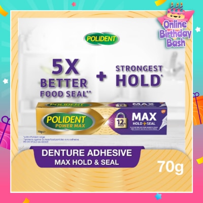 POLIDENT Power Max Hold & Seal Denture Adhesive Cream 70g