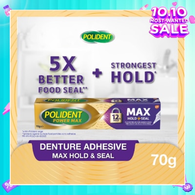 POLIDENT Power Max Hold & Seal Denture Adhesive Cream 70g