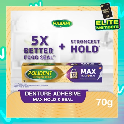 POLIDENT Power Max Hold & Seal Denture Adhesive Cream 70g