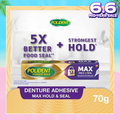 POLIDENT Power Max Hold & Seal Denture Adhesive Cream 70g