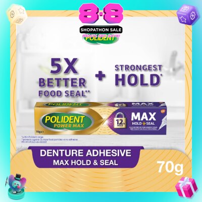 POLIDENT - Power Max Hold & Seal Denture Adhesive Cream 70g