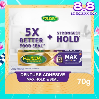 POLIDENT Power Max Hold & Seal Denture Adhesive Cream 70g