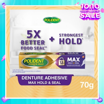 POLIDENT Power Max Hold & Seal Denture Adhesive Cream 70g