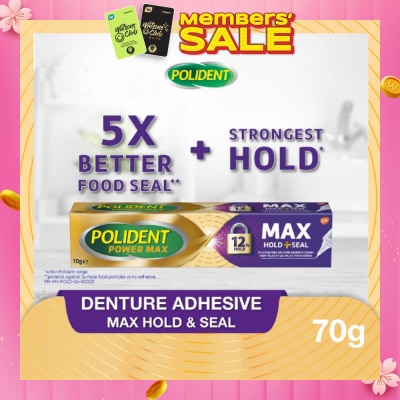 POLIDENT Power Max Hold & Seal Denture Adhesive Cream 70g