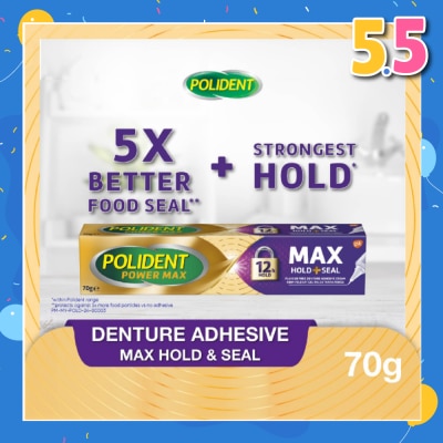 POLIDENT Power Max Hold & Seal Denture Adhesive Cream 70g