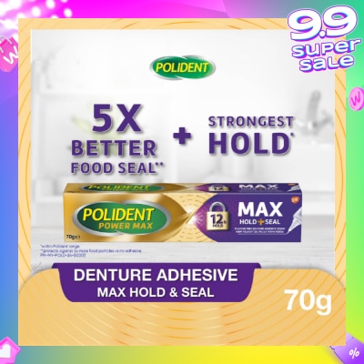 POLIDENT Power Max Hold & Seal Denture Adhesive Cream 70g
