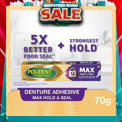 POLIDENT - Power Max Hold & Seal Denture Adhesive Cream 70g