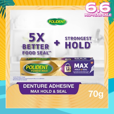 POLIDENT Power Max Hold & Seal Denture Adhesive Cream 70g