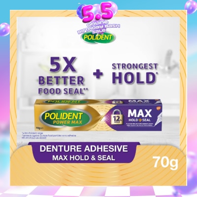 POLIDENT - Power Max Hold & Seal Denture Adhesive Cream 70g