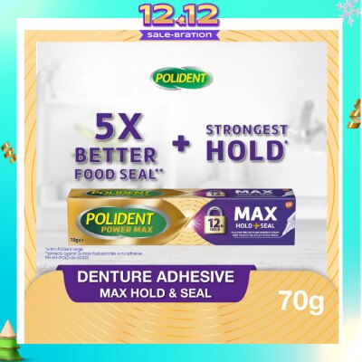 POLIDENT Power Max Hold & Seal Denture Adhesive Cream 70g