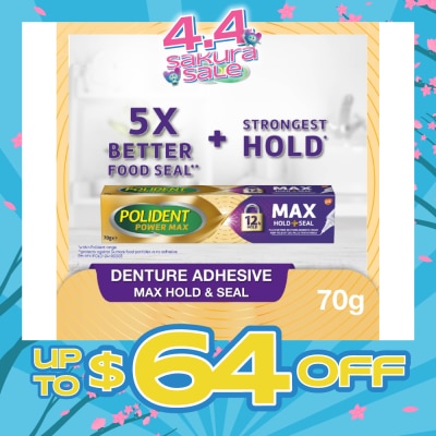 POLIDENT - Power Max Hold & Seal Denture Adhesive Cream 70g
