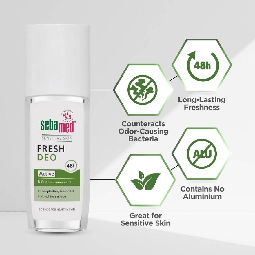 Fresh Deodorant Spray Active (No Alumunium Salt & Suitable For Sensitive Skin) 75ml