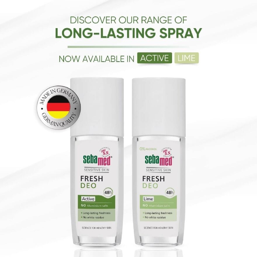 Fresh Deodorant Spray Lime (No Alumunium Salts, 0% Alcohol & Suitable For Sensitive Skin) 75ml