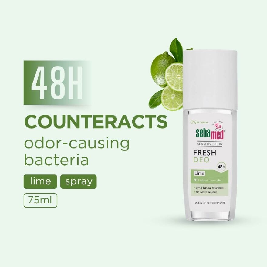 Fresh Deodorant Spray Lime (No Alumunium Salts, 0% Alcohol & Suitable For Sensitive Skin) 75ml