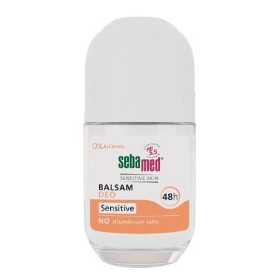 SEBAMED Balsam Deodorant Roll-On Sensitive (No Alumunium Salts, 0% Alcohol & Suitable For Sensitive Skin) 50ml