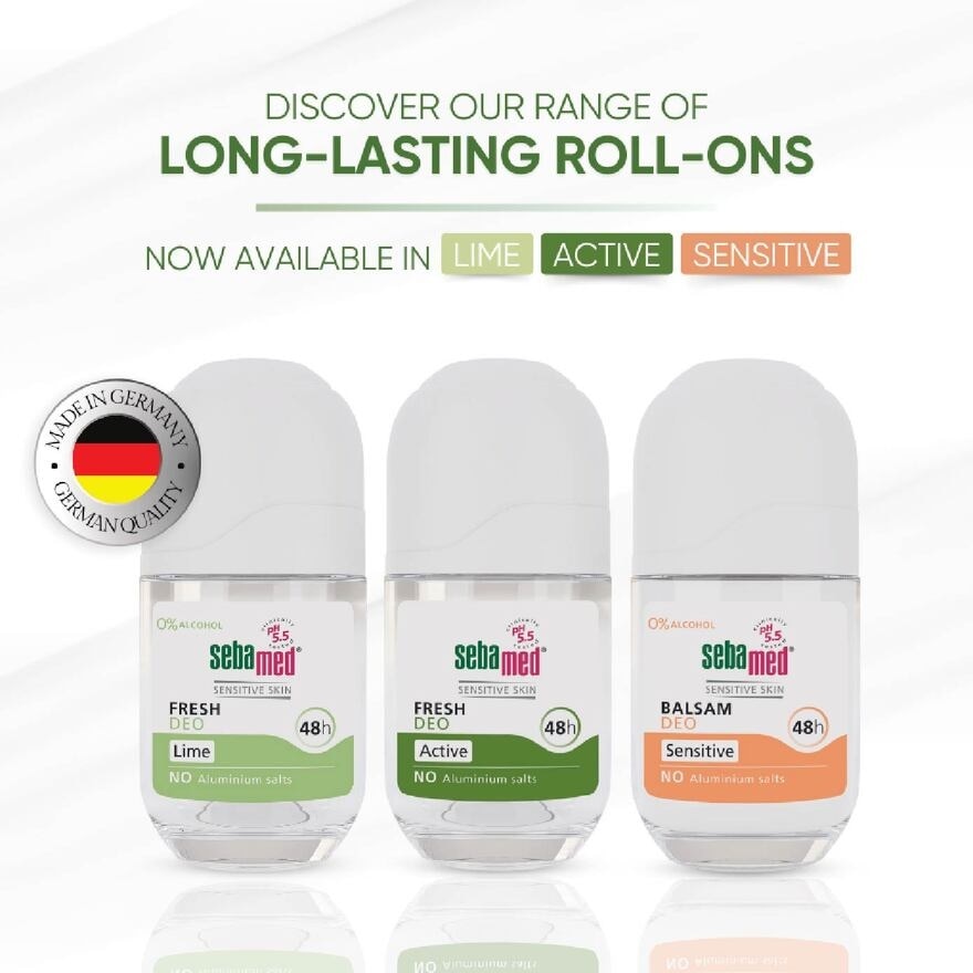 Fresh Deodorant Roll-On Lime (No Alumunium Salts, 0% Alcohol & Suitable For Sensitive Skin) 50ml