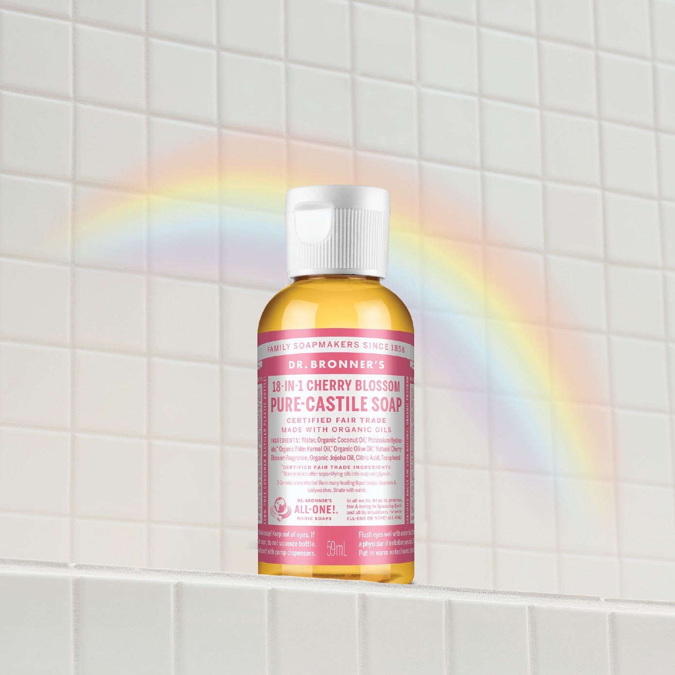 18-In-1 Cherry Blossom Pure-Castile Organic Liquid Soap 59ml