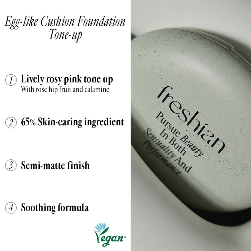 Egg-Like Vegan Cushion Foundation Tone-Up SPF33 PA++ 12g