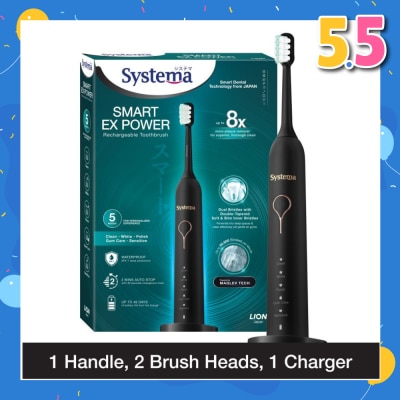 SYSTEMA Smart Ex Power Rechargeable Electric Toothbrush (5 Modes For Personalized Experience) 1s