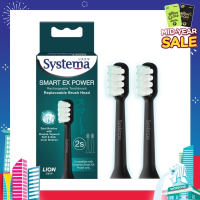 SYSTEMA Smart Ex Power Replaceable Brush Head For Rechargeable Electric Toothbrush (Refill & Compatile With Systema Smart EX Power Only) 2s