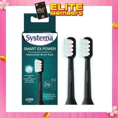 SYSTEMA Smart Ex Power Replaceable Brush Head For Rechargeable Electric Toothbrush (Refill & Compatile With Systema Smart EX Power Only) 2s