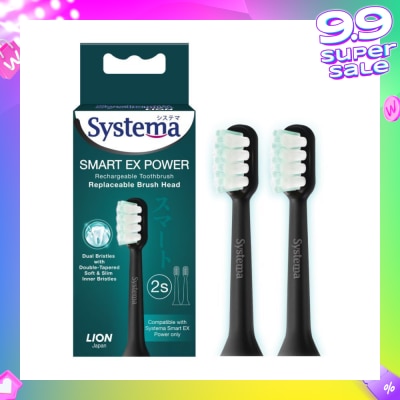 SYSTEMA Smart Ex Power Replaceable Brush Head For Rechargeable Electric Toothbrush (Refill & Compatile With Systema Smart EX Power Only) 2s