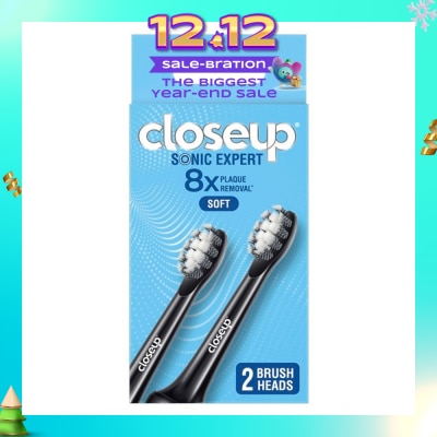 CLOSE-UP Sonic Expert Soft Electric Toothbrush Refill Black (Brush Head) 2s