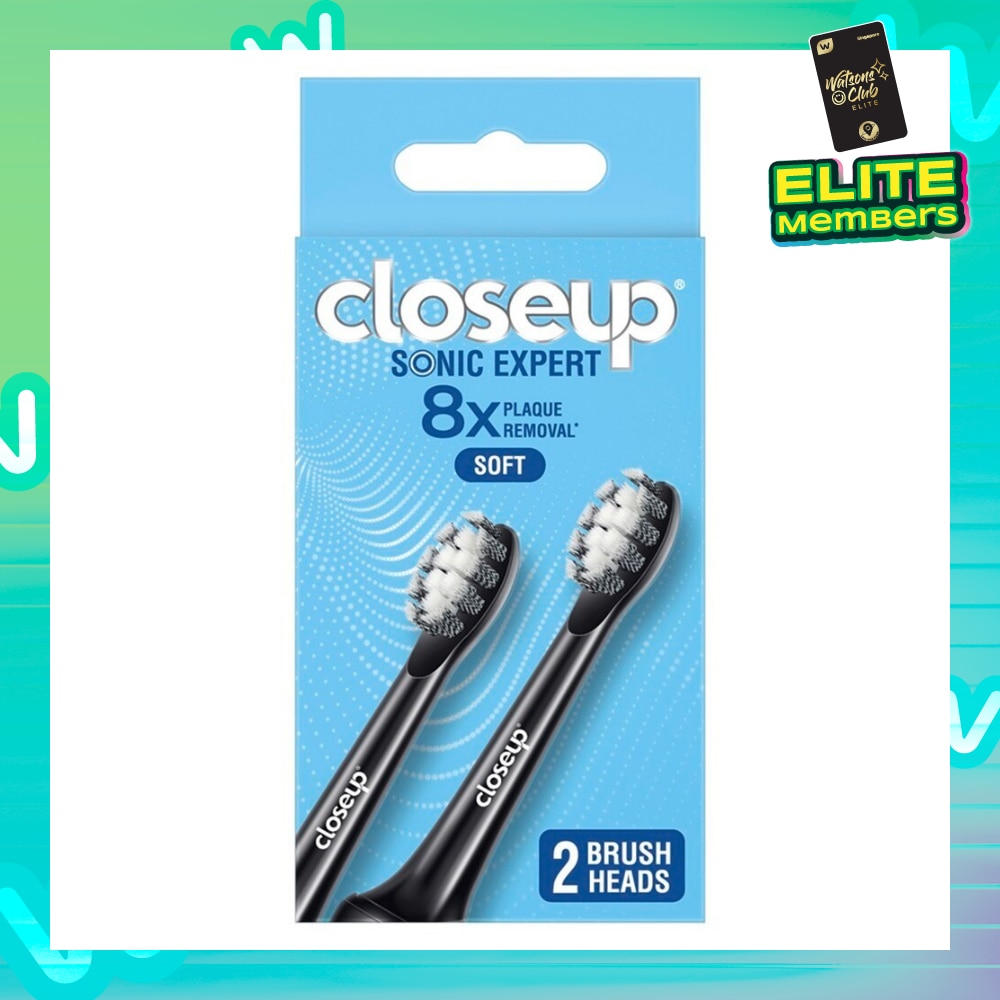 Sonic Expert Soft Electric Toothbrush Refill Black (Brush Head) 2s