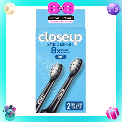 CLOSE-UP - Sonic Expert Soft Electric Toothbrush Refill Black (Brush Head) 2s