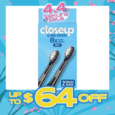 CLOSE-UP - Sonic Expert Soft Electric Toothbrush Refill Black (Brush Head) 2s