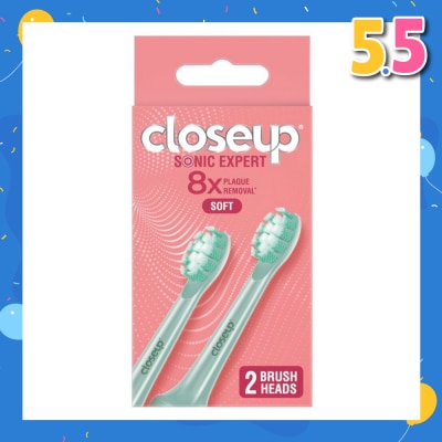 CLOSE-UP Sonic Expert Soft Electric Toothbrush Refill Green (Brush Head) 2s