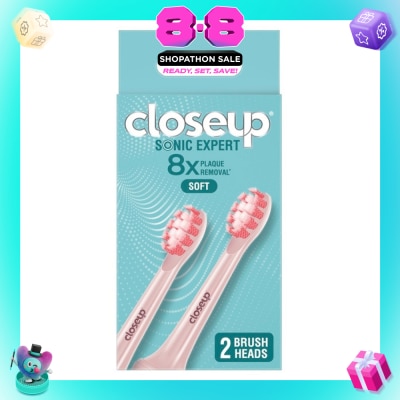 CLOSE-UP - Sonic Expert Soft Electric Toothbrush Refill Pink (Brush Head) 2s