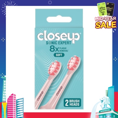 CLOSE-UP Sonic Expert Soft Electric Toothbrush Refill Pink (Brush Head) 2s