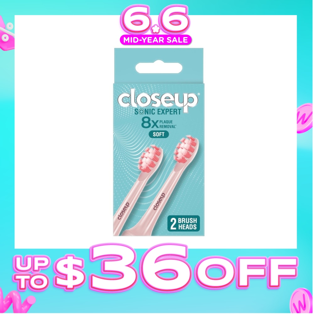CLOSE-UP Sonic Expert Soft Electric Toothbrush Refill Pink (Brush