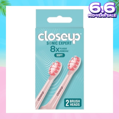 CLOSE-UP Sonic Expert Soft Electric Toothbrush Refill Pink (Brush Head) 2s