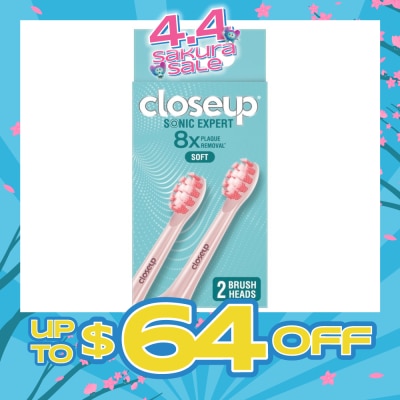 CLOSE-UP - Sonic Expert Soft Electric Toothbrush Refill Pink (Brush Head) 2s