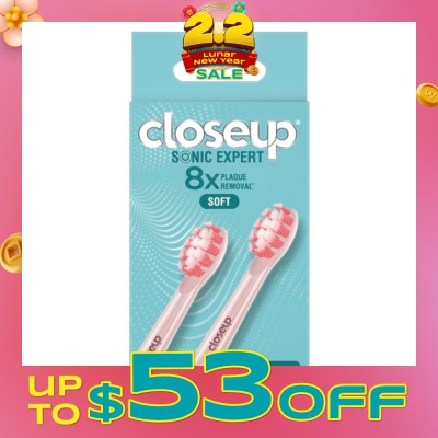 CLOSE-UP Sonic Expert Soft Electric Toothbrush Refill Pink (Brush Head) 2s