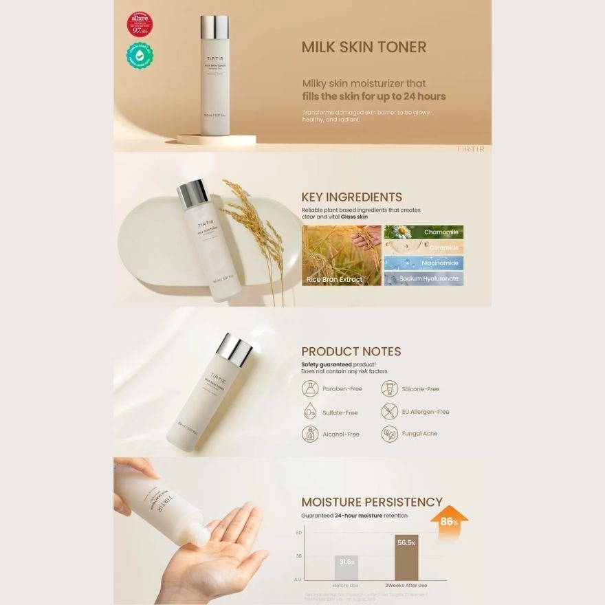 Milk Skin Toner Refreshing Skin (For Moisturizing & Soothing) 50ml