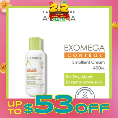 ADERMA Exomega Control Emollient Fragrance-free Anti-Sratching Cream (For Dry Atopy Prone Skin) 400ml