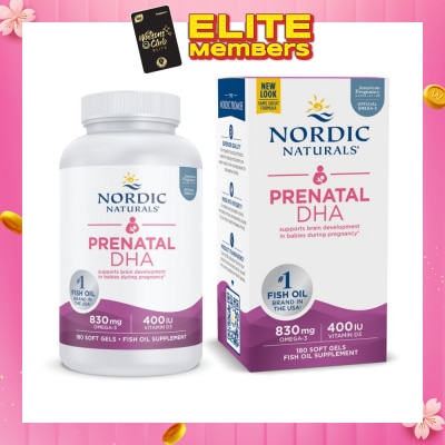 NORDIC NATURALS Prenatal DHA in Fish Gelatin 180 Soft Gels&nbsp;(Expiry: Aug`2026)
