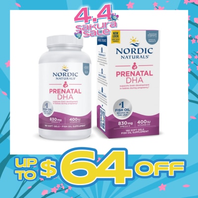 NORDIC NATURALS - Prenatal DHA in Fish Gelatin 180 Soft Gels&nbsp;(Expiry: Aug`2026)