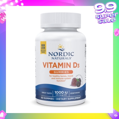 NORDIC NATURALS Vitamin D3 Gummies  (Support Healthy Bones + Immune System Function) 60s