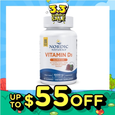 NORDIC NATURALS Vitamin D3 Gummies  (Support Healthy Bones + Immune System Function) 60s