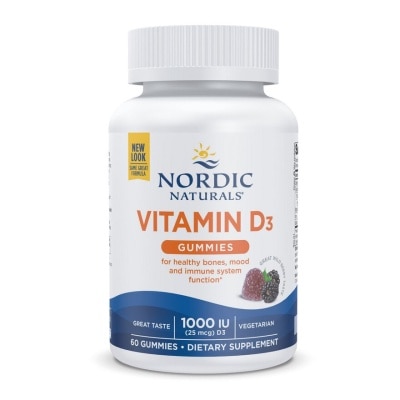 NORDIC NATURALS Vitamin D3 Gummies  (Support Healthy Bones + Immune System Function) 60s