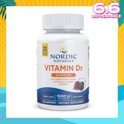 NORDIC NATURALS Vitamin D3 Gummies  (Support Healthy Bones + Immune System Function) 60s