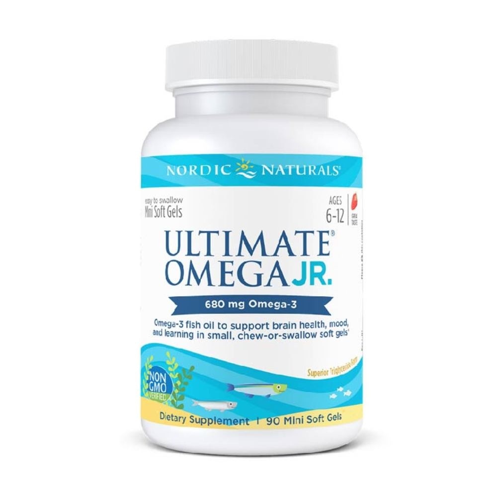 Ultimate Omega Junior Dietary Supplment Mini Softgel Strawberry Flavor Suitable for Kids Age 6 to 12yrs old (To Support Brain Health Mood & Learning) 90s